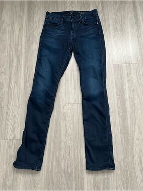 7 For All Mankind Modern Straight Jeans Dark Denim Size 29